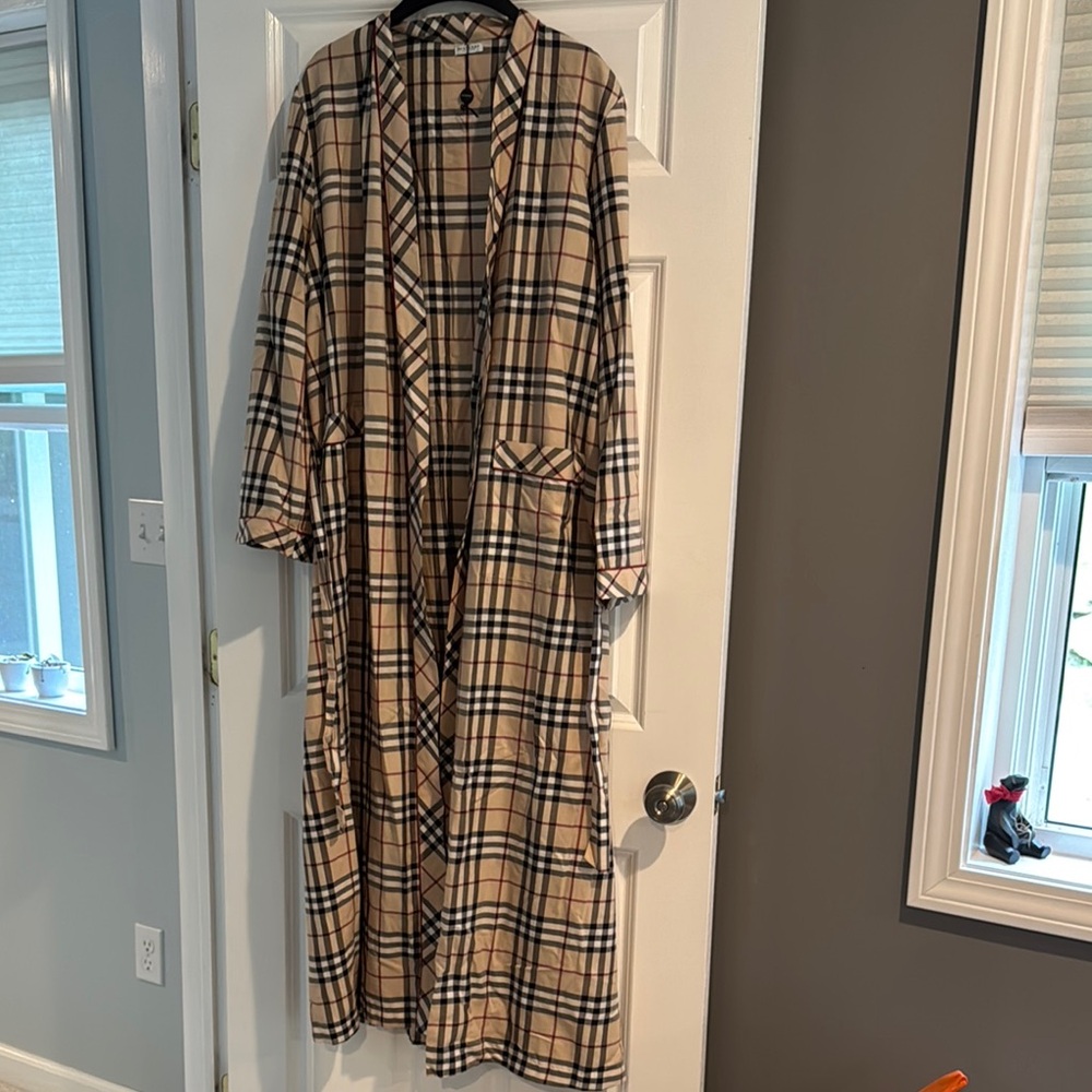 Burberry Plaid Longline Bathrobe